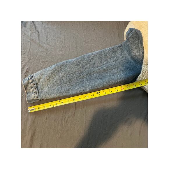 Levi’s Premium Sherpa Trucker Jacket Men’s Medium Denim Fleece Collar - Picture 7 of 7